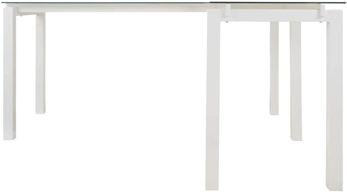 Signature Design by Ashley Baraga Contemporary Glass L-Shaped Home Office Desk, White - LeafyLoom