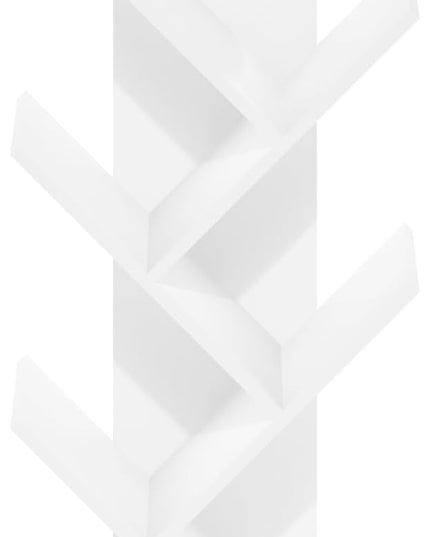 Furinno Tree Bookshelf 5-Tier Floor Standing Tree Bookcase, White - LeafyLoom