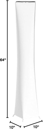 chiphy Floor Lamp, 64" Tall Dimmable and RGB Color Changing LED Smart Bulbs White Fabric Shade, with Remote Control, Standing Lamp for Living Room, Bedroom Play Room - LeafyLoom