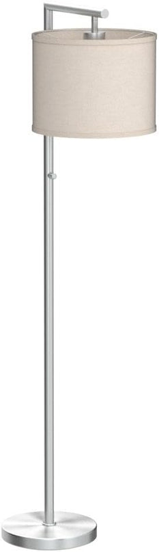 Dimmable Floor Lamp, 4-Color Temperature Modern Standing Lamp with Remote Control & Beige Shade, Tall Pole Floor Lamp for Living Room, Bedroom, Study Room, Office (LED Bulb Included) -Silver - LeafyLoom