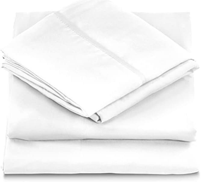 Danjor Linens King Size Sheets Set - 6 Piece Set Including 4 Pillowcases - Deep Pockets - Breathable, Soft Bed Sheets - Wrinkle Free - Machine Washable - White King Bed Sheets - 6 pc - LeafyLoom