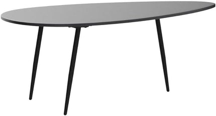 SAYGOER Black Small Coffee Table Modern Oval Coffee Tables Retro Center Table for Small Space Mid Century Coffee Table Rustic Accent Table for Living Room Home Office, Easy Assembly - LeafyLoom