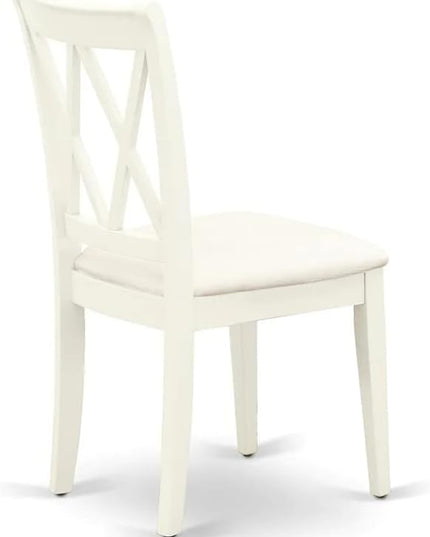 East West Furniture NDCL3-LWH-C Norden 3 Piece Room Set Contains a Rectangle Kitchen Table with Dropleaf and 2 Fabric Upholstered Dining Chairs, 30x48 Inch, Linen White - LeafyLoom