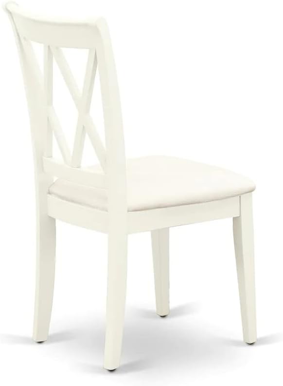 East West Furniture NDCL3-LWH-C Norden 3 Piece Room Set Contains a Rectangle Kitchen Table with Dropleaf and 2 Fabric Upholstered Dining Chairs, 30x48 Inch, Linen White - LeafyLoom