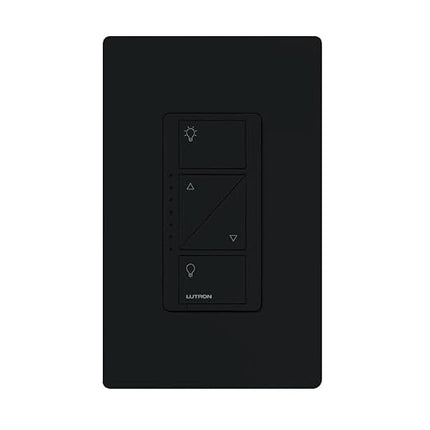 Lutron Caseta Original Smart Dimmer Switch (Lutron Smart Hub Required), for LED Lights, 150 Watt, Single-Pole/3-Way, No Neutral Required, PD-6WCL-BL-2-Pack, Black, 2 Black Lutron