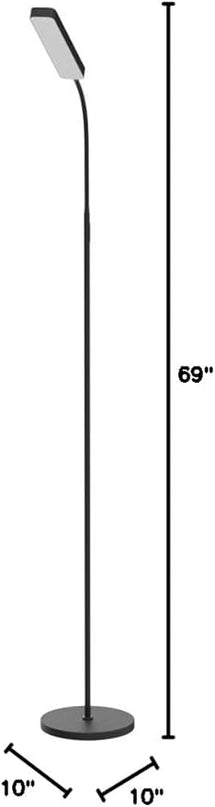 Floor Lamp, 15w/1000lm Bright LED Floor Lamp with Stepless Adjustable 3000K-6000K Colors and Dimmer, Remote and Touch Control, Adjustable Gooseneck Floor Lamp for Living Room - LeafyLoom