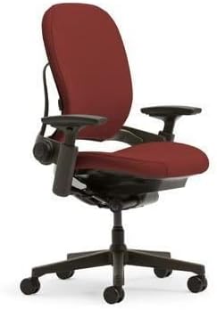 Steelcase Leap Office Chair, Black Frame and Buzz2 Tomato Fabric - LeafyLoom