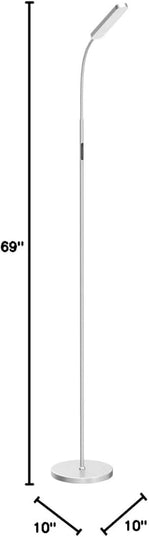 Floor Lamp, 15w/1000lm Bright LED Floor Lamp with Stepless Adjustable 3000K-6000K Colors and Dimmer, Remote and Touch Control Reading Lamp, Adjustable Gooseneck Floor Lamp for Living Room - LeafyLoom