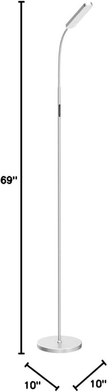 Floor Lamp, 15w/1000lm Bright LED Floor Lamp with Stepless Adjustable 3000K-6000K Colors and Dimmer, Remote and Touch Control Reading Lamp, Adjustable Gooseneck Floor Lamp for Living Room - LeafyLoom
