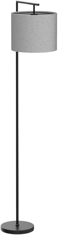 PESRAE LED Floor Lamp with Remote Control, 4 Color Temperature LED Bulb Included, Modern Standing lamp with Linen Lampshade for Bedroom, Living Room, Matte Black - LeafyLoom