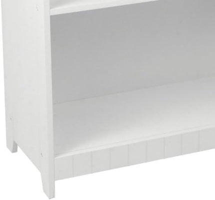 KidKraft Nantucket Children's Wooden 2-Shelf Bookcase with Wainscoting Detail - White, Gift for Ages 3+ - LeafyLoom