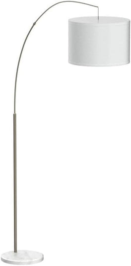 Oneach Modern Arc Floor Lamp for Living Room Arching Hanging Lamp Shade Over The Couch for Reading Bedroom Office Brushed Steel Arch Standing Floor Light Silver - LeafyLoom
