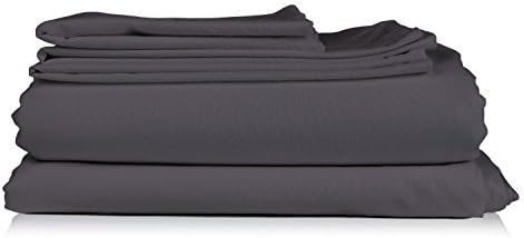 THREAD SPREAD 100% Egyptian Cotton Sheets Full Size - 600 Thread Count Sheets 4 PC 16" Deep Pocket Full Size Sheets Set, High Thread Count Soft Cooling Sateen Weave Hotel Luxury Sheets Set - Dark Grey - LeafyLoom