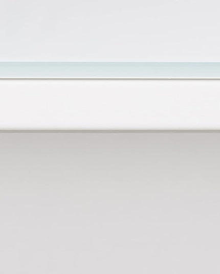 Walker Edison Lawrence Urban Industrial X Leg Glass Top Computer Desk, 48 Inch, White - LeafyLoom
