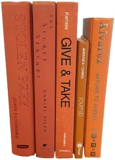 Colored Real Decorative Book Set - Decor Books for Book Shelf Decor, Home Decor for Shelves & Bookcases - Perfect for Book Decor, Decorative Books for Home Decor, & Books for Decor (Orange) - LeafyLoom
