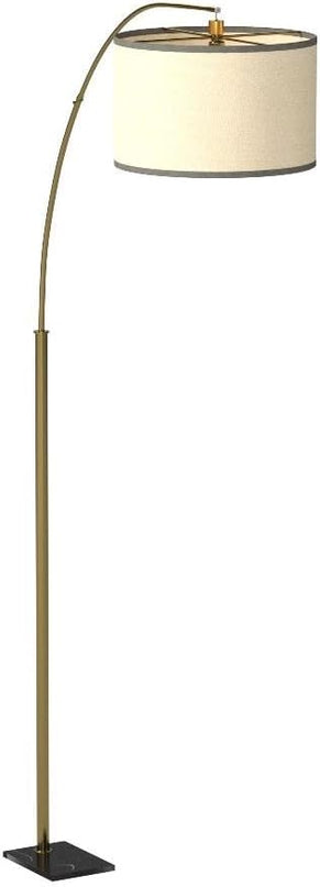 Brightech Logan Arc Floor Lamp, Bright Standing Lamp for Living Rooms, Offices & Bedrooms, Modern Living Room Décor, Tall Hanging Floor Lamp for Reading and More – Gold/Brass - LeafyLoom