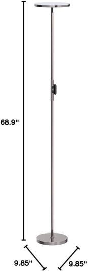 Floor Lamp,30W/2400LM Sky LED Modern Torchiere 3 Color Temperatures Super Bright Floor Lamps-Tall Standing Pole Light with Remote & Touch Control for Living Room,Bed Room,Office (Brushed Nickel) - LeafyLoom