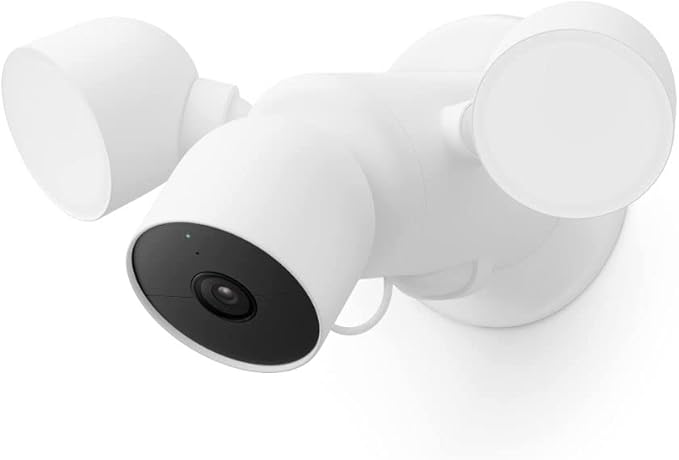 Google Nest Cam with Floodlight - Outdoor Camera - Floodlight Security Camera, White, 1 Count (Pack of 1) GoogleLLC