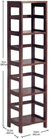 Winsome 4 tier Wood Leo model name Shelving, Small, Espresso - LeafyLoom