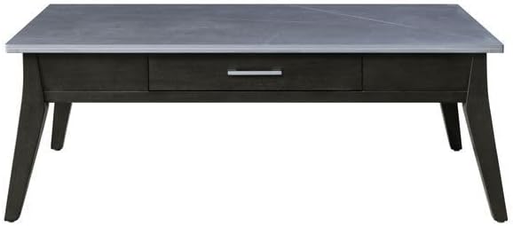 NicBex Coffee Table Sintered Stone Top Coffee Table with Storage Rectangle Center Tables with Drawer Dining Table for Living Room, Dining Room, Office, and Bedroom,52" W, Black - LeafyLoom