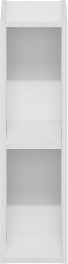 Furinno Fulda 2-Tier Space Saving Storage Shelf Bookcase, 6-Inch Width, White - LeafyLoom