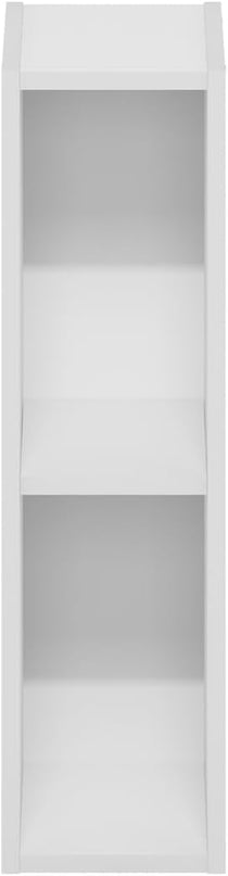 Furinno Fulda 2-Tier Space Saving Storage Shelf Bookcase, 6-Inch Width, White - LeafyLoom