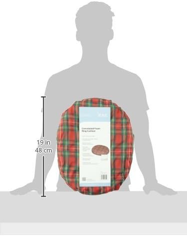 DMI 18-inch Convoluted Molded Foam Ring Donut Pillow Seat Cushion for Hemorrhoids, Back Pain, Tailbone Relief Cushion, Plaid (Pack of 3) - LeafyLoom