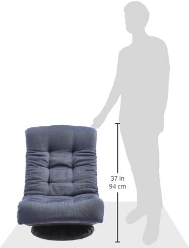 Amazon Basics Swivel Foam Lounge Chair - with Headrest, Adjustable, Denim, Blue, 26.3D x 23.5W x 13.7H in - LeafyLoom