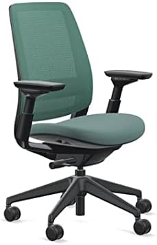 Steelcase Series 2 Office Chair, Graphite Frame, Cogent Connect Peacock, Hard Floor Casters - LeafyLoom