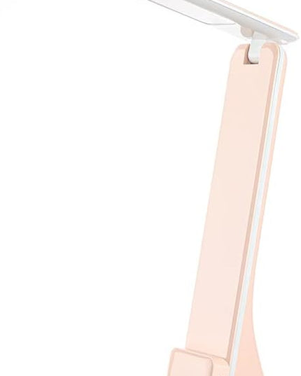 LED Desk Lamp (Pink), Cordless Lamp with 3 Lighting Modes, Rechargeable Reading Lamp with Adjustable Arm, Foldable Eye Caring Table Light for Home Office Study - LeafyLoom