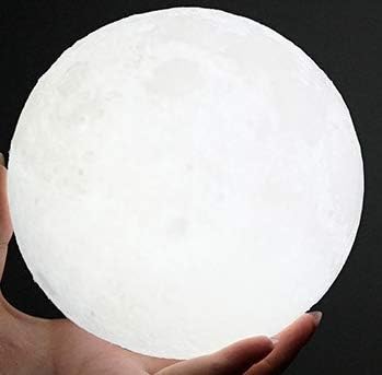 Moon Lamp - Unique Gift - 3D Print 3 Colors (Warn, Cool & Harvest) Lunar Lamp - Rechargeable and Touch Control Brightness (15cm) - LeafyLoom