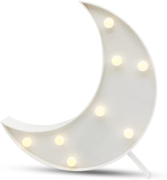 Decorative LED Crescent Moon Night Light Can Be Hung On The Wall Children’S Room Room Light, Suitable for Birthday Parties, Holiday Decorations, Baby Room Decoration. (White Moon) - LeafyLoom