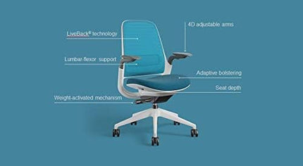 Steelcase Series 1 Office Chair - Ergonomic Work Chair with Wheels for Carpet - Helps Support Productivity - Weight-Activated Controls, Back Supports & Arm Support - Easy Assembly - Wasabi - LeafyLoom