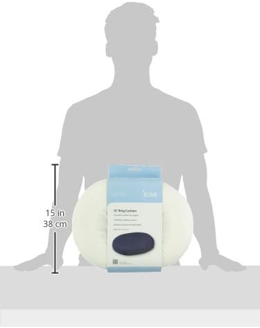 DMI Seat Cushion Donut Pillow and Chair Pillow for Tailbone Pain Relief, Hemorrhoids, Prostate, Pregnancy, Post Natal, Pressure Relief and Surgery, 16 x 13 x 3, White - LeafyLoom