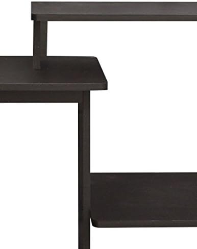 Furinno Efficient Home Laptop Notebook Computer Desk with Square Shelves, Espresso/Black - LeafyLoom
