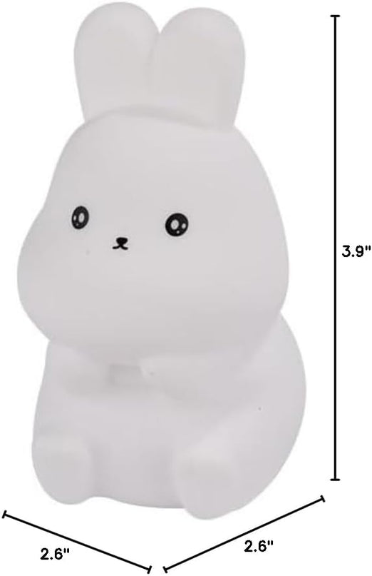 GoLine Mini Bunny Night Lights for Kids Ages 3-8, Cute Silicone Easter Rabbit Lamp with 7 Color, Christmas Birthday Toys Gifts for 4 5 6 7 8 9 10 Year Old Girls Boys Baby Toddlers. - LeafyLoom