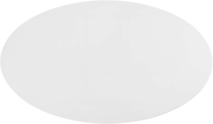 Modway Lippa 48" Oval-Shaped Mid-Century Modern Dining Table with White Wood Top and Black Base - LeafyLoom