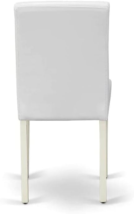 East West Furniture 1NDAB3-LWH-64 3 Piece Kitchen Set Contains a Rectangle Room Table with Dropleaf and 2 White Faux Leather Parsons Dining Chairs, 30x48 Inch - LeafyLoom