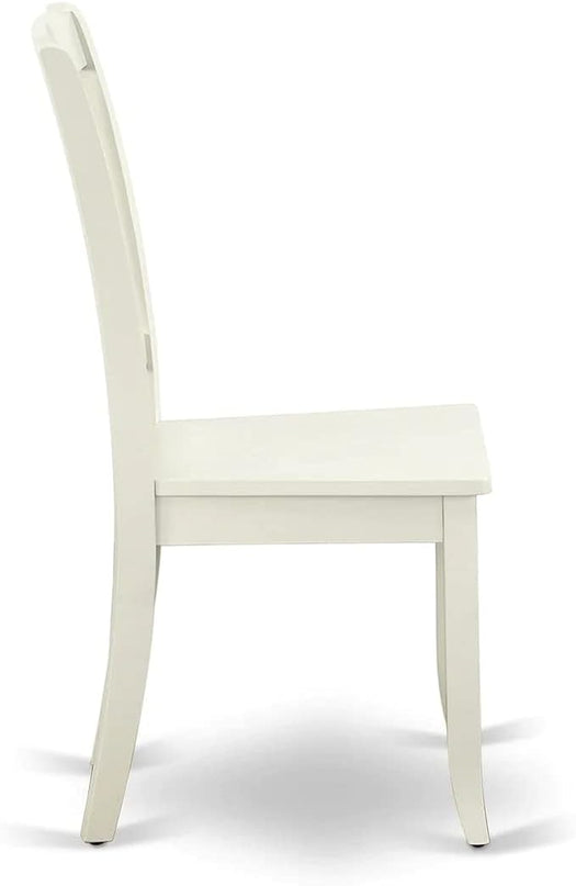 East West Furniture MZDA3-LWH-W Monza 3 Piece Room Furniture Set Contains a Rectangle Kitchen Table with Dropleaf and 2 Dining Chairs, 36x54 Inch - LeafyLoom