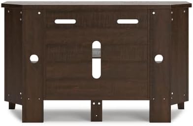 Signature Design by Ashley Camiburg Modern Corner TV Stand with Fireplace Option & Fits TVs Up to 48 Inches, Brown - LeafyLoom