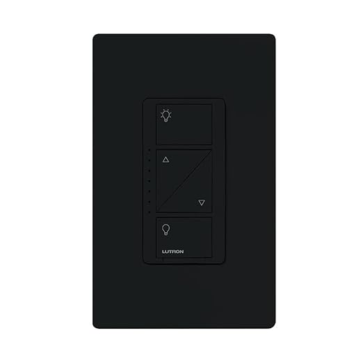 Lutron Caseta Original Smart Dimmer Switch (Lutron Smart Hub Required), for LED Lights, 150 Watt, Single-Pole/3-Way, No Neutral Required, PD-6WCL-BL 4-PACK, Black, 4 Pack Lutron