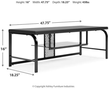 Signature Design by Ashley Lynxtyn TV Stand with Convenient Cord Management Fits TVs up to 48", Black - LeafyLoom