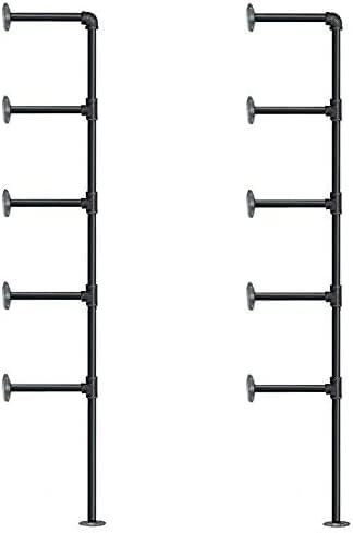 (14"Deep, 2Pcs)Industrial Retro Wall Mount Iron Pipe Shelf,DIY Open Bookshelf,Hung Bracket,Home Improvement Kitchen Shelves,Tool Utility Shelves, Office Shelves, Bookshelves and bookcases - LeafyLoom