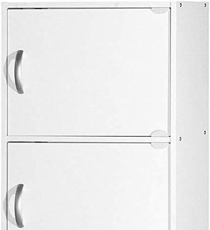 HODEDAH IMPORT Bookcase, White, 5 Door - LeafyLoom