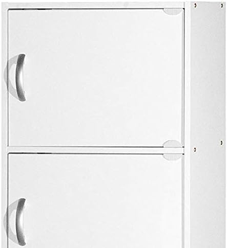 HODEDAH IMPORT Bookcase, White, 5 Door - LeafyLoom