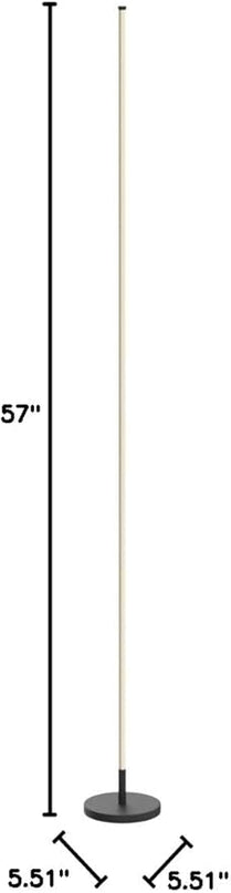 TACAHE Minimalist Corner Floor Lamp - 2700K-6500K Dimmable LED Night Light - Modern Standing Mood Lamp with Remote Control for Living Room, Bedroom - 57" 12W - Black - 1Pack - LeafyLoom