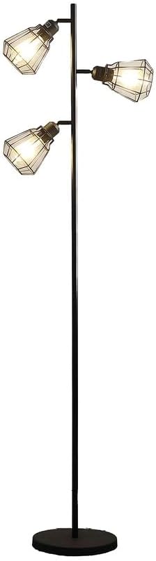 NicBex Floor Lamp,Modern Home Decor Floor Lamp with Adjustable Cage Shade and Step-On Switch,Standing Lamp Tall Lamp,Floor Lamps for Living Room,Bedroom and Office,Reading Light,Easy Assembly,Black - LeafyLoom