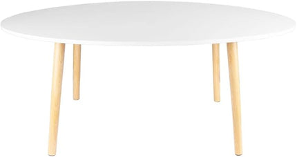 Oval Coffee Table Midcentury Modern Coffee Table Wood Coffee Table Modern Coffee Table for Living Room, Small Modern Furniture for Home, 39.3" D x 19.6" W x 16.5" H - LeafyLoom