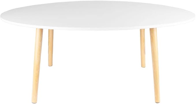 Oval Coffee Table Midcentury Modern Coffee Table Wood Coffee Table Modern Coffee Table for Living Room, Small Modern Furniture for Home, 39.3" D x 19.6" W x 16.5" H - LeafyLoom