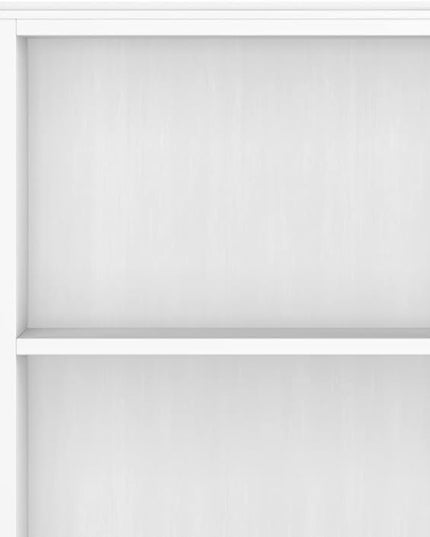 SIMPLIHOME Artisan SOLID WOOD 26 Inch Contemporary 5 Shelf Bookcase in White, For the Living Room, Study Room and Office - LeafyLoom